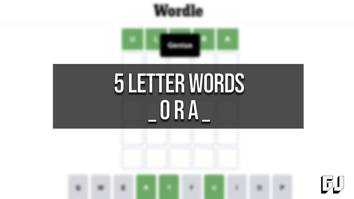 5 Letter Words with ORA in the Middle